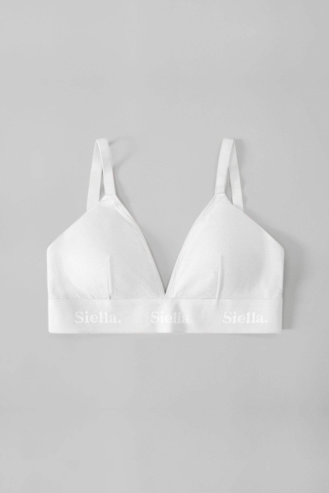 Organic Cotton Triangle Padded Bra - Siella - Color: White Blanc