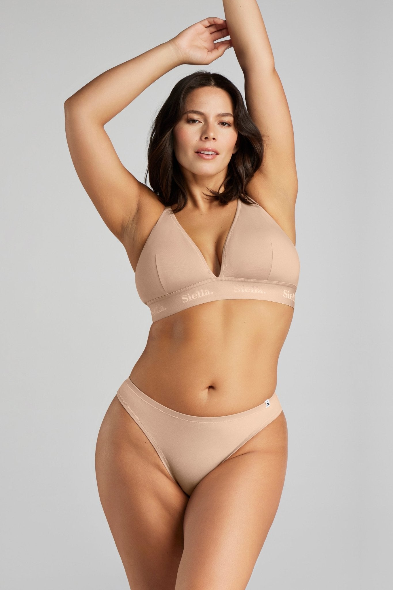Organic Cotton Triangle Padded Bra - SIELLA - Color: Beach Beige Beige plage