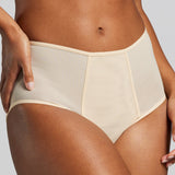 Power Mesh High Waist Brief - Siella - Color: Sand Sable