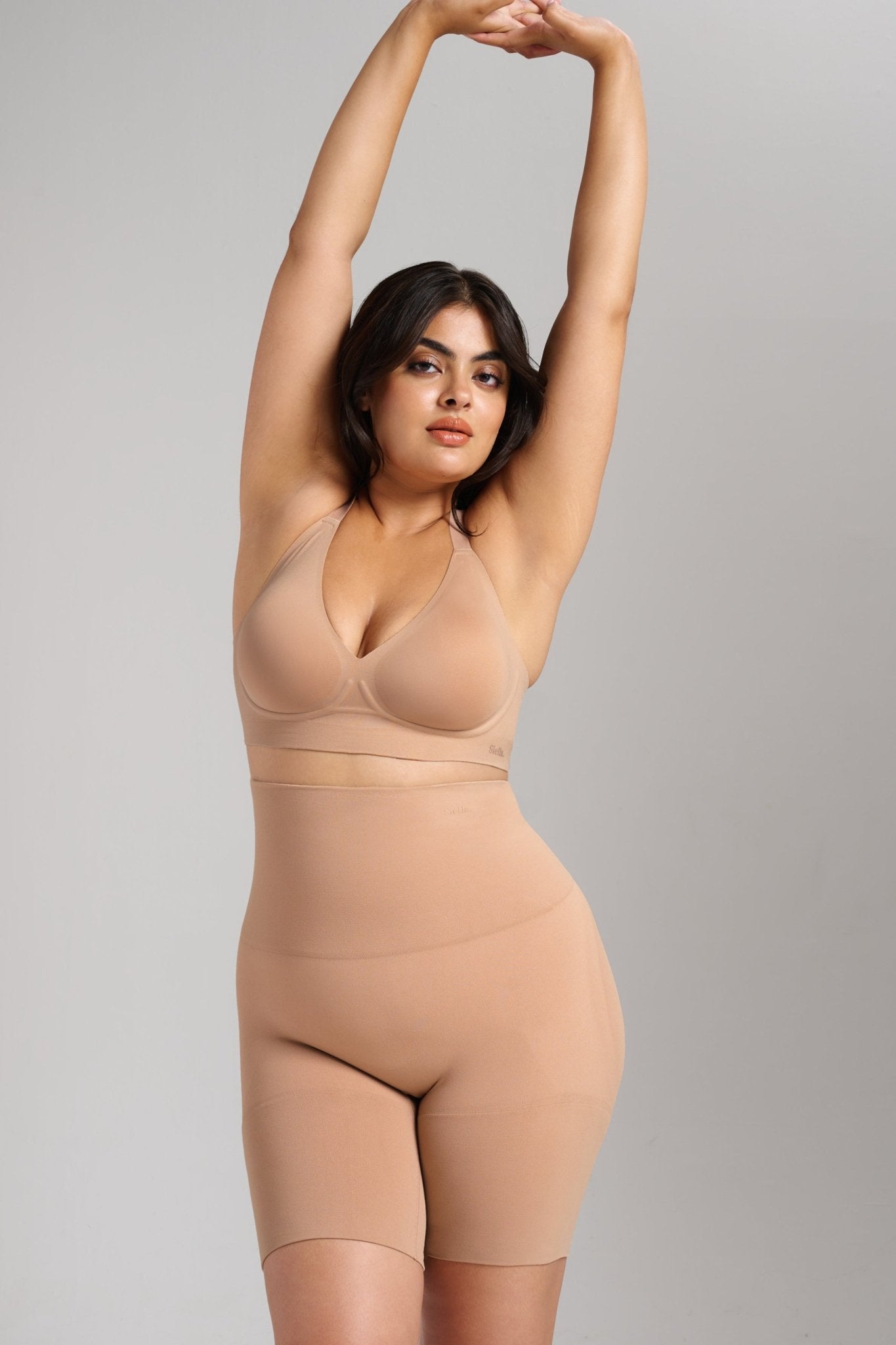 Sculpt High Waist Shaping Short - Siella - Color: Taupe