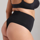 Sculpt High Waist Shaping Thong - Siella - Color: Black Noir
