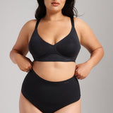 Sculpt High Waist Shaping Thong - Siella - Color: Black Noir