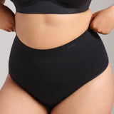 Sculpt High Waist Shaping Thong - Siella - Color: Black Noir