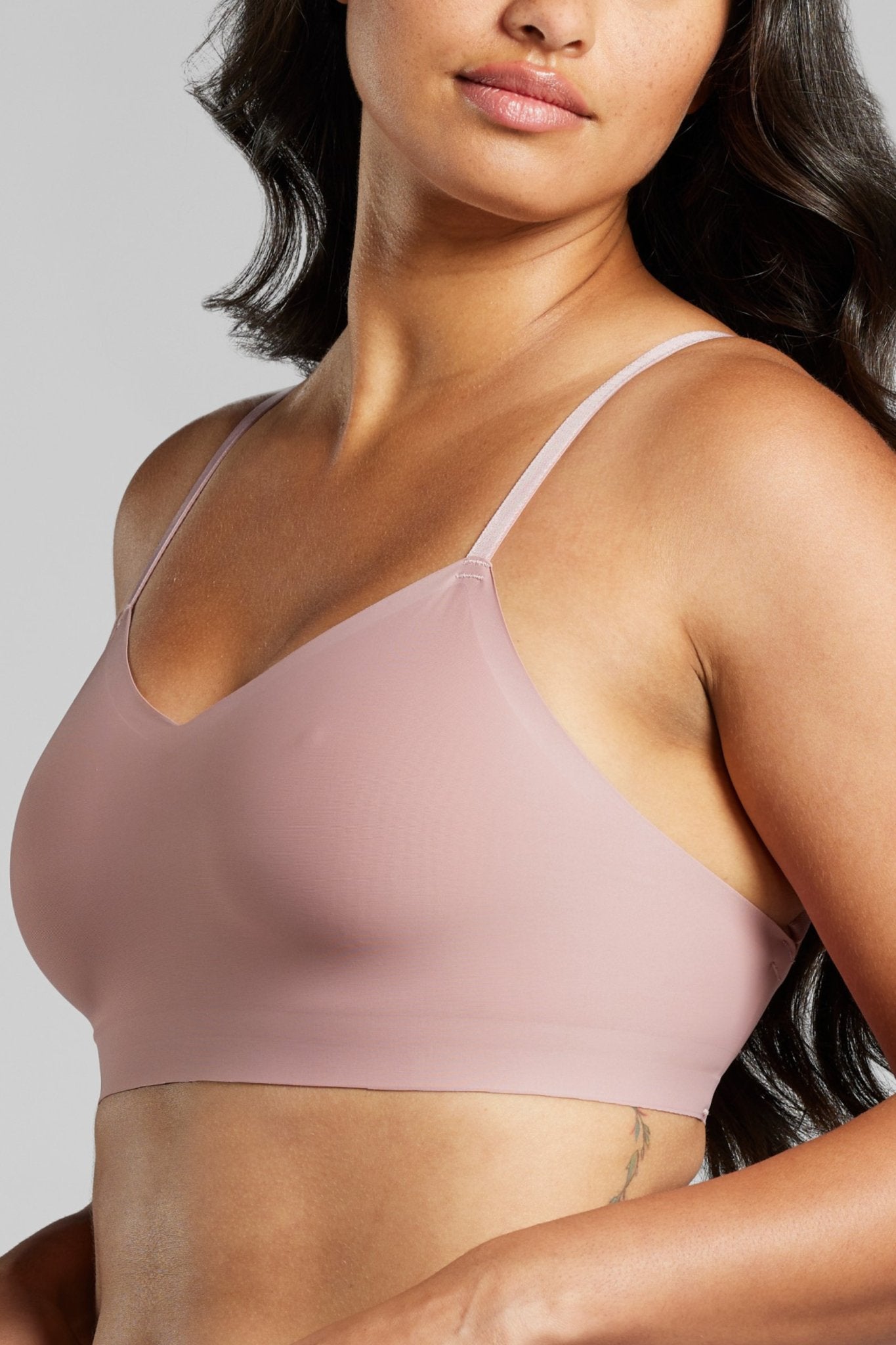 Invisible V - Neck Non - Padded Bra - Siella - Color: Dusty Rose Vieux rose