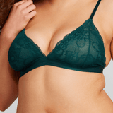 Lace Triangle Bra - Siella - Color: Deep Teal Bleu sarcelle