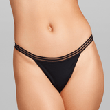 Micro Mesh Thong - Siella - Color: Black Noir