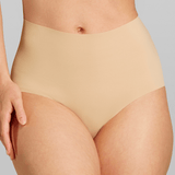 Microfiber High Waist Brief - Siella - Color: Cuban Sand Sable cubain
