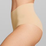 Microfiber High Waist Brief - Siella - Color: Cuban Sand Sable cubain