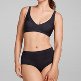 No-Show High Waist Brief - Siella - Color: Black Noir