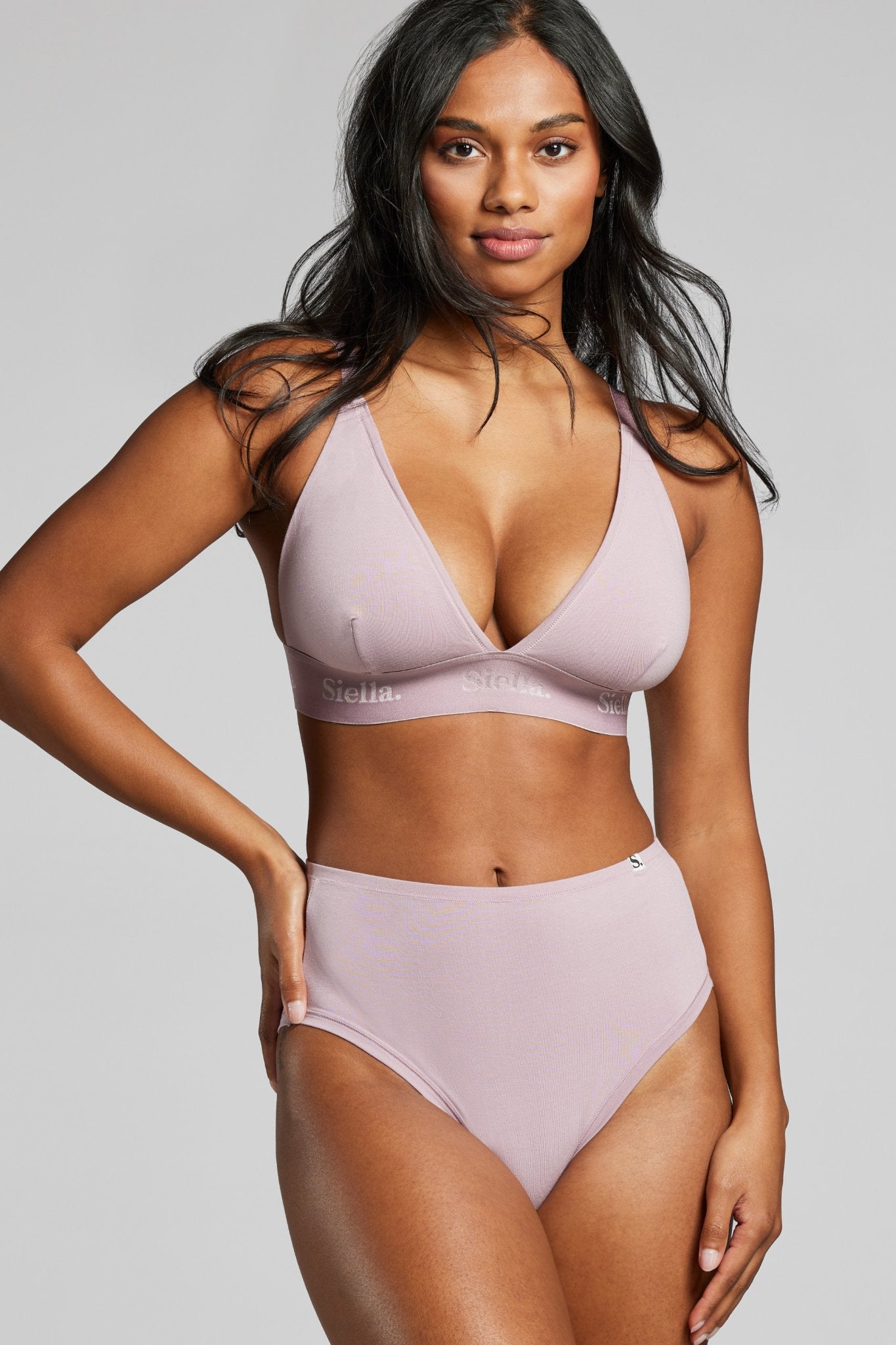 Organic Cotton High Waist Brief - SIELLA - Color: Lavender Lavande