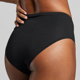 Organic Cotton High Waist Brief - SIELLA - Color: Black Noir