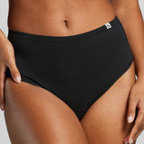 Organic Cotton High Waist Brief - SIELLA - Color: Black Noir