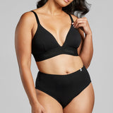 Organic Cotton High Waist Brief - SIELLA - Color: Black Noir
