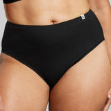 Organic Cotton High Waist Brief - SIELLA - Color: Black Noir