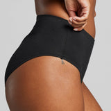 Organic Cotton High Waist Brief - SIELLA - Color: Black Noir