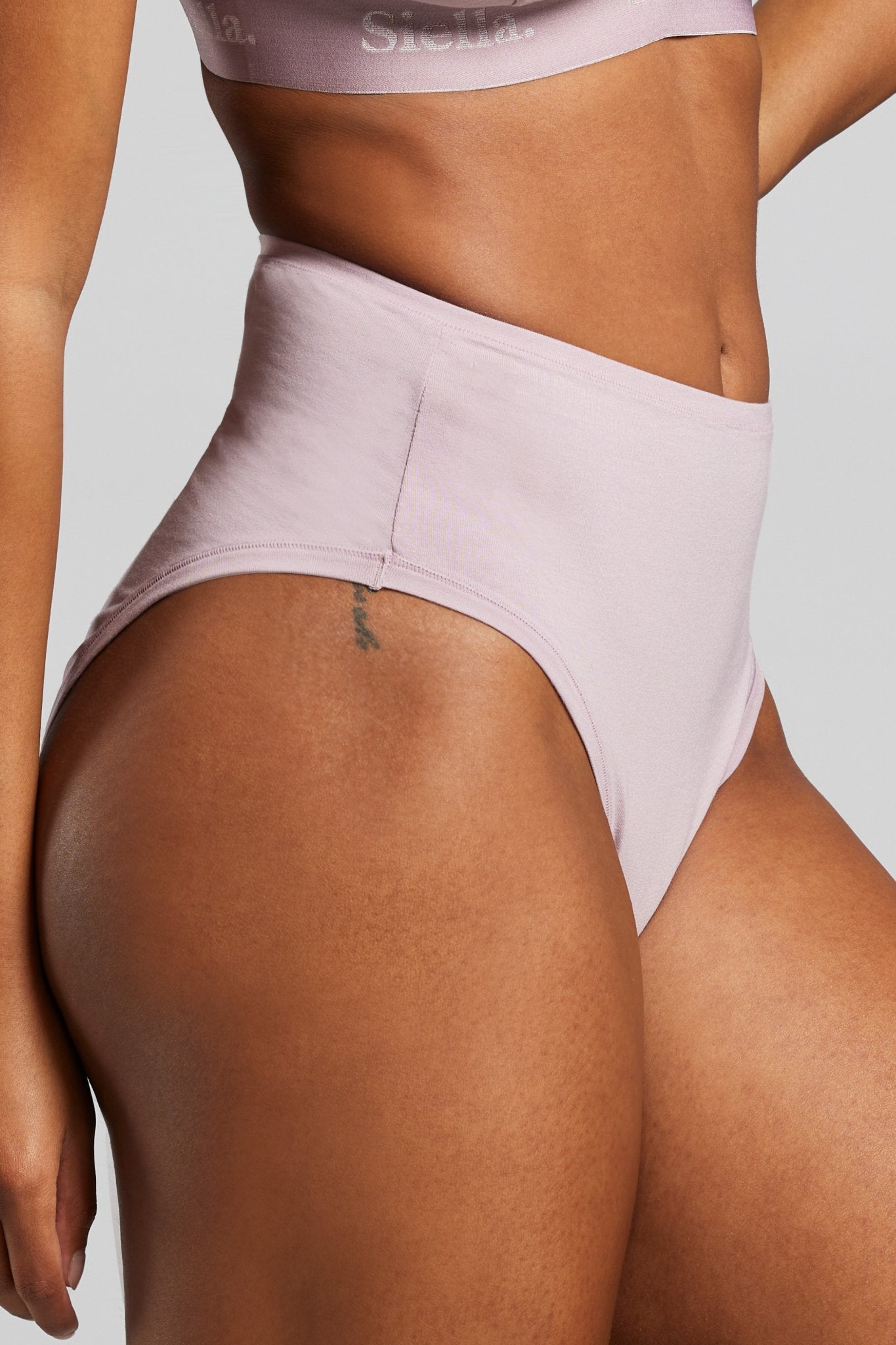 Organic Cotton High Waist Brief - SIELLA - Color: Lavender Lavande