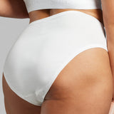 Organic Cotton High Waist Brief - SIELLA - Color: White Blanc