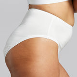 Organic Cotton High Waist Brief - SIELLA - Color: White Blanc