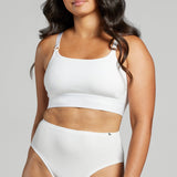Organic Cotton High Waist Brief - SIELLA - Color: White Blanc