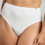 Organic Cotton High Waist Brief - SIELLA - Color: White Blanc