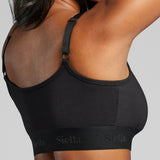 Organic Cotton Scoop Neck Bralette - Siella - Color: Black Noir