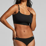 Organic Cotton Scoop Neck Bralette - Siella - Color: Black Noir