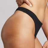 Organic Cotton Thong - SIELLA - Color: Black Noir