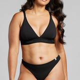 Organic Cotton Thong - SIELLA - Color: Black Noir