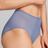 Power Mesh High Waist Brief - Siella - Color: Blue Grey Bleu gris