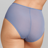 Power Mesh High Waist Brief - Siella - Color: Blue Grey Bleu gris