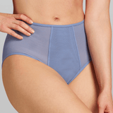 Power Mesh High Waist Brief - Siella - Color: Blue Grey Bleu gris