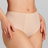 Power Mesh High Waist Brief - Siella - Color: Sand Sable