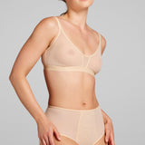 Power Mesh High Waist Brief - Siella - Color: Sand Sable
