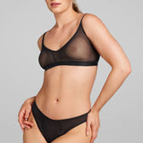 Power Mesh Thong - Siella - Color: Black Noir