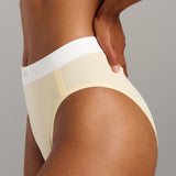 Organic Cotton Rib High Waist Brief - Siella - Color: Lemonade Limonade
