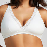 Organic Cotton Lace Plunge Bra