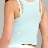 Organic Cotton Rib Tank - Siella - Color: Aqua Mist Aqua