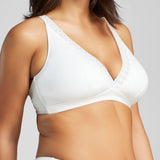 Organic Cotton Lace Plunge Bra