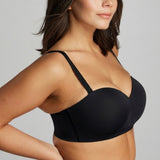 No-Show Strapless Foam Bra - Siella - Color: Black Noir