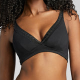 Organic Cotton Lace Plunge Bra