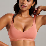 Organic Cotton V - Neck Bra - Siella - Color: Terracotta