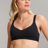 Organic Cotton V-Neck Bra - SIELLA - Color: Black Noir