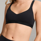Organic Cotton V-Neck Bra - SIELLA - Color: Black Noir