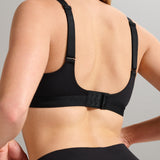 Organic Cotton V-Neck Bra - SIELLA - Color: Black Noir