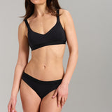 Organic Cotton V-Neck Bra - SIELLA - Color: Black Noir