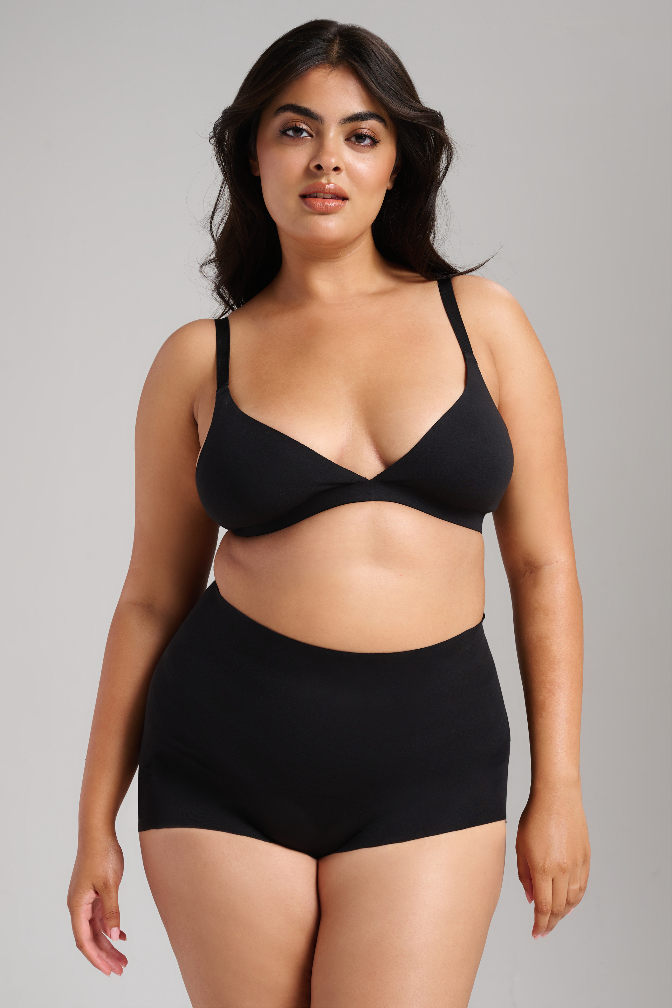 Organic Cotton No-Show Shaping Boy Short - SIELLA - Color: Black Noir