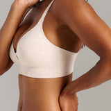 Organic Cotton No-Show V-Neck Foam Bra - Siella - Color: Oatmeal Avoine