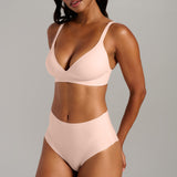No-Show Triangle Seamless Bra - SIELLA - Color: Barely Pink Rose délicat