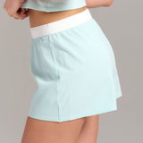 Organic Cotton Rib Boxer Short - Siella - Color: Aqua Mist Aqua