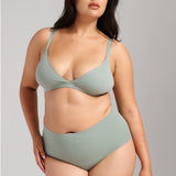Organic Cotton No-Show Shaping Brief - SIELLA - Color: Sage Sauge